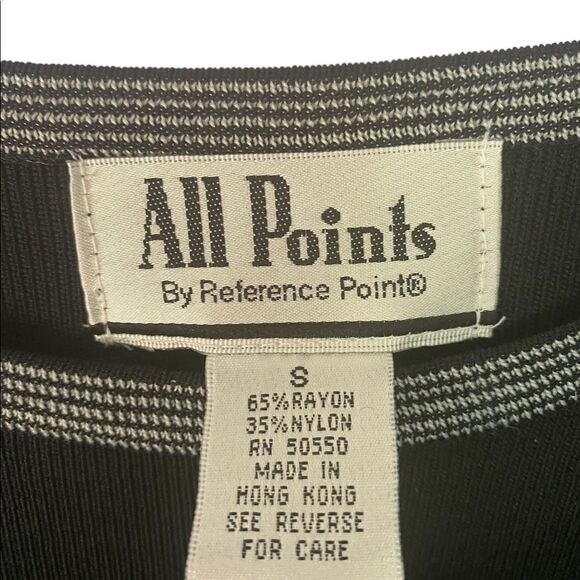 New All Points Classic Knit Top, size Small, black with black and white trim - Picture 4 of 5